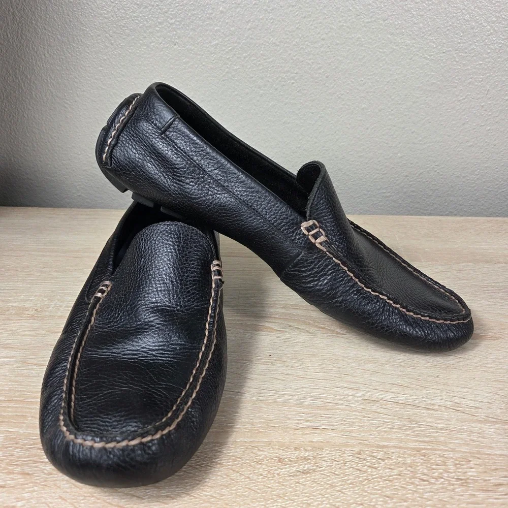Polo Ralph Lauren Leather Driving Loafers Black Slip On Men's Sz 10? Moc Toe